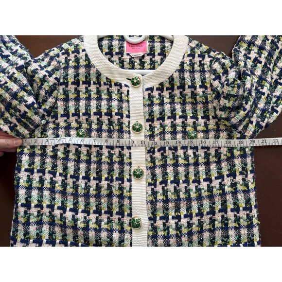 Kate Spade New York Women's Pop Tweed Topper Blazer in Juniper Size 8 - Picture 10 of 15